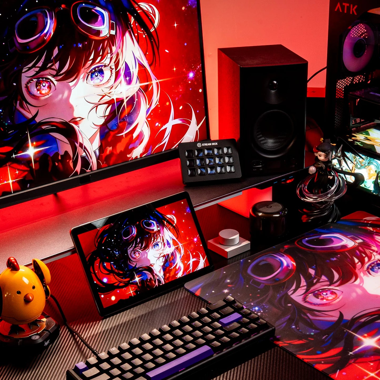 ATK Tempered Glass Mouse Pad - Crimson Limited Edition