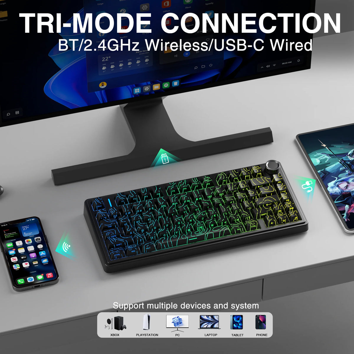 AULA F75 HE Hall Effect Tri-Mode Gaming Keyboard