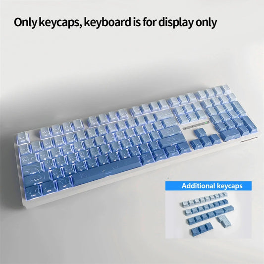 Sky blue contour Lines PBT Double Shot Keycaps