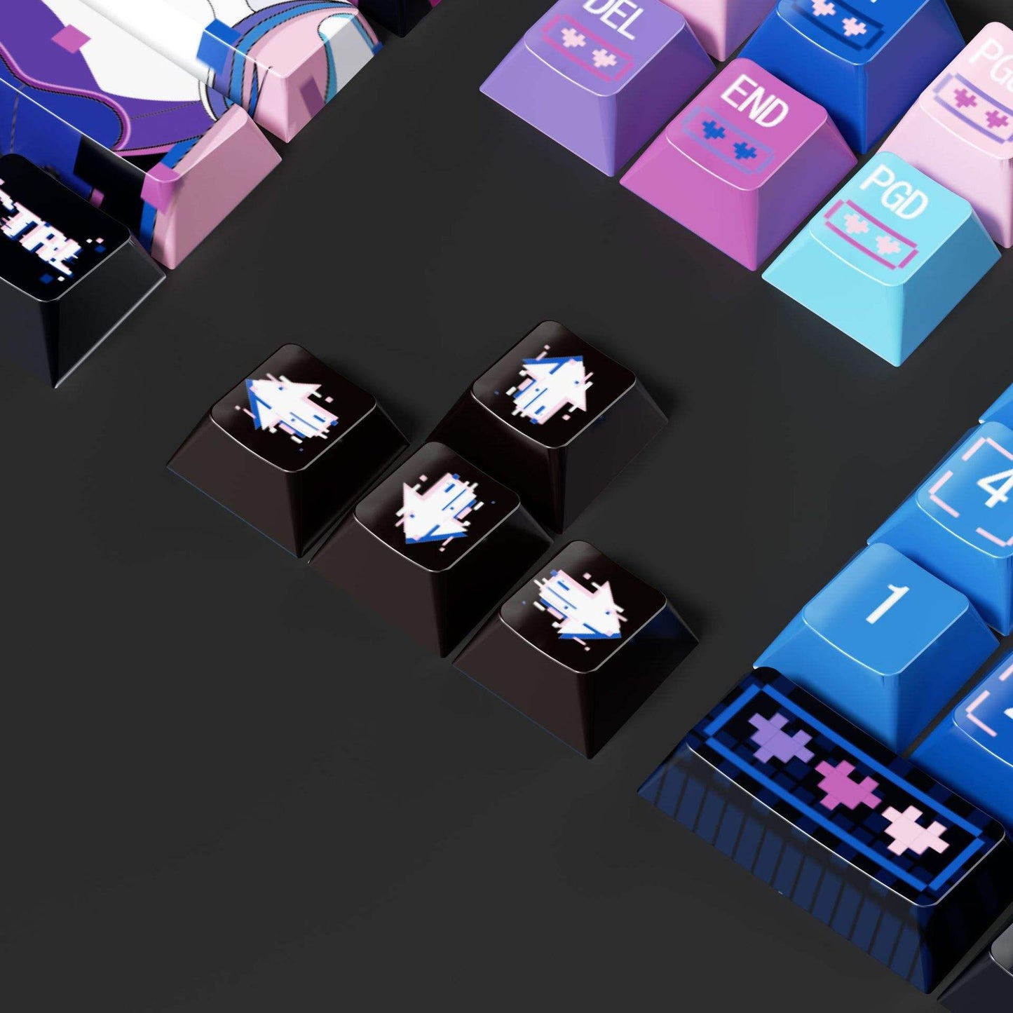 Cyberpunk Monster girl series Blue Keycaps
