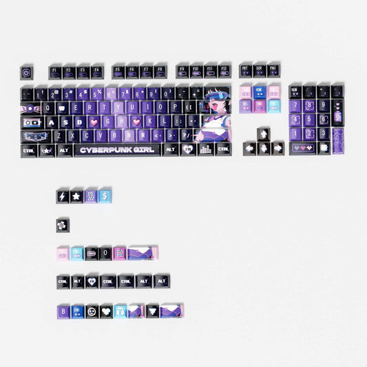 Cyberpunk Monster girl series Purple Keycaps