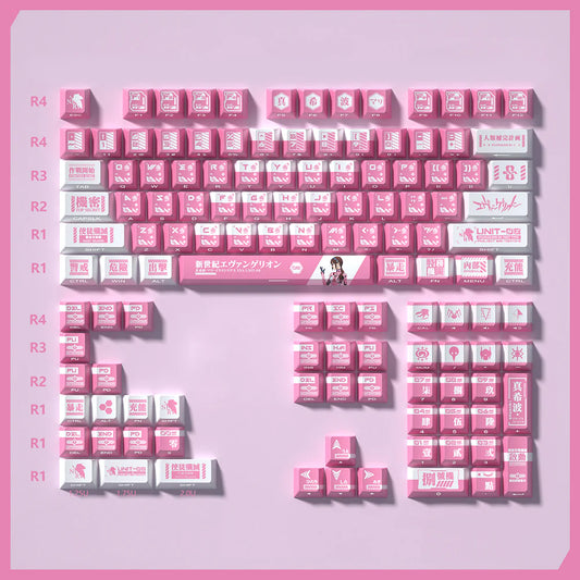 Makinami Mari Cherry Profile PBT Keycaps Set