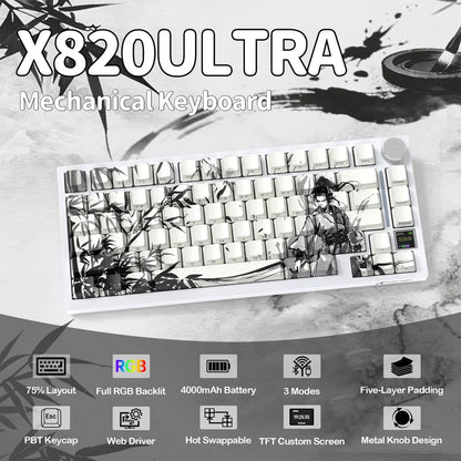 ATTACK SHARK X820 ULTRA Tri-mode Gasket Mechanical Keyboard