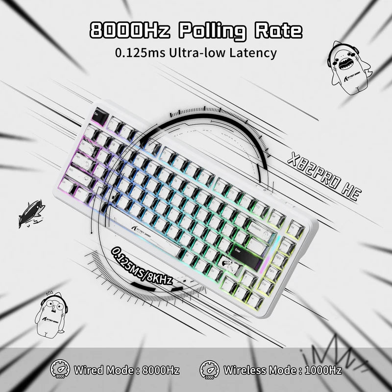 ATTACK SHARK X82 PRO HE Wireless Rapid Trigger Gaming Keyboard