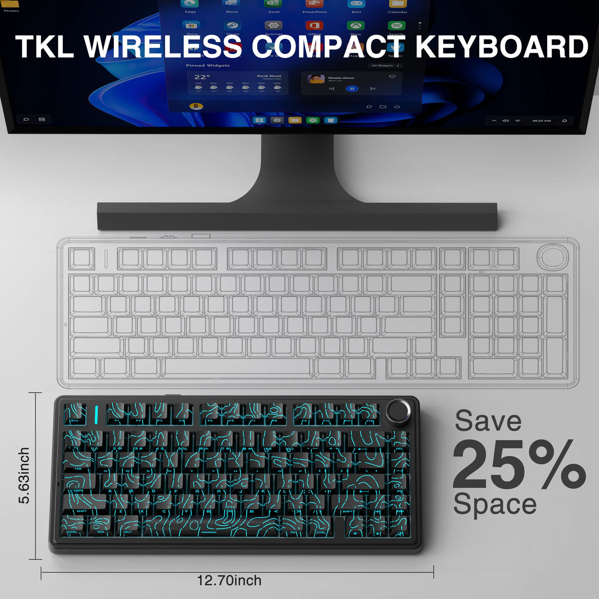 AULA F75 HE Hall Effect Tri-Mode Gaming Keyboard