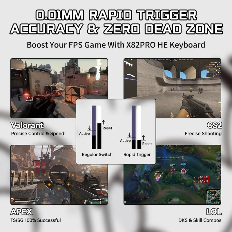 ATTACK SHARK X82 PRO HE Wireless Rapid Trigger Gaming Keyboard