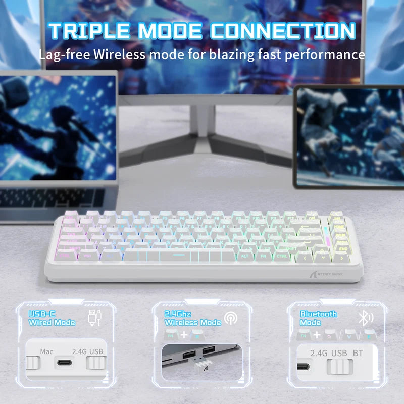 ATTACK SHARK X82 PRO HE Wireless Rapid Trigger Gaming Keyboard