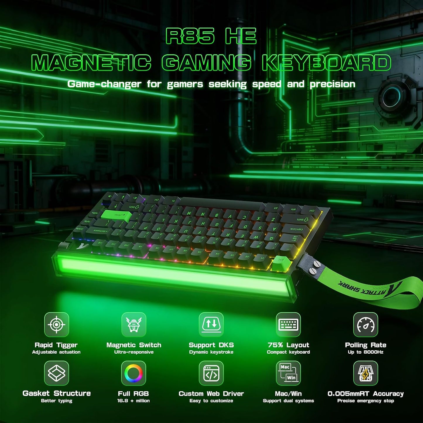 ATTACK SHARK R85 HE Rapid Trigger Keyboard