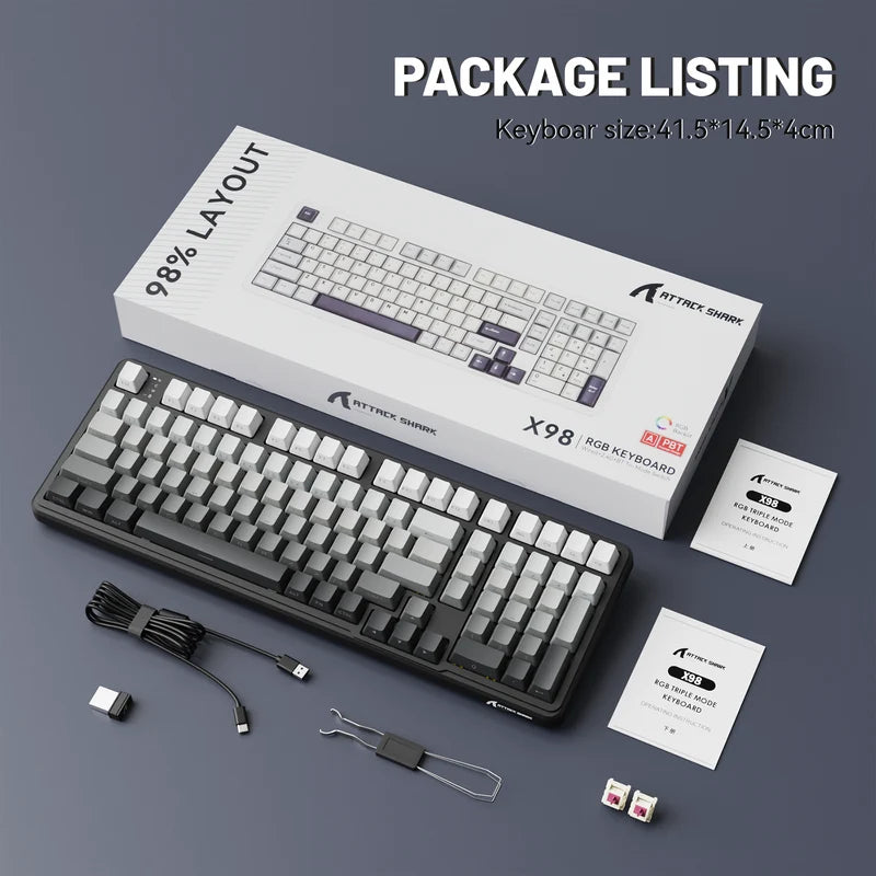 ATTACK SHARK X98 Full-size Wireless Mechanical Keyboard