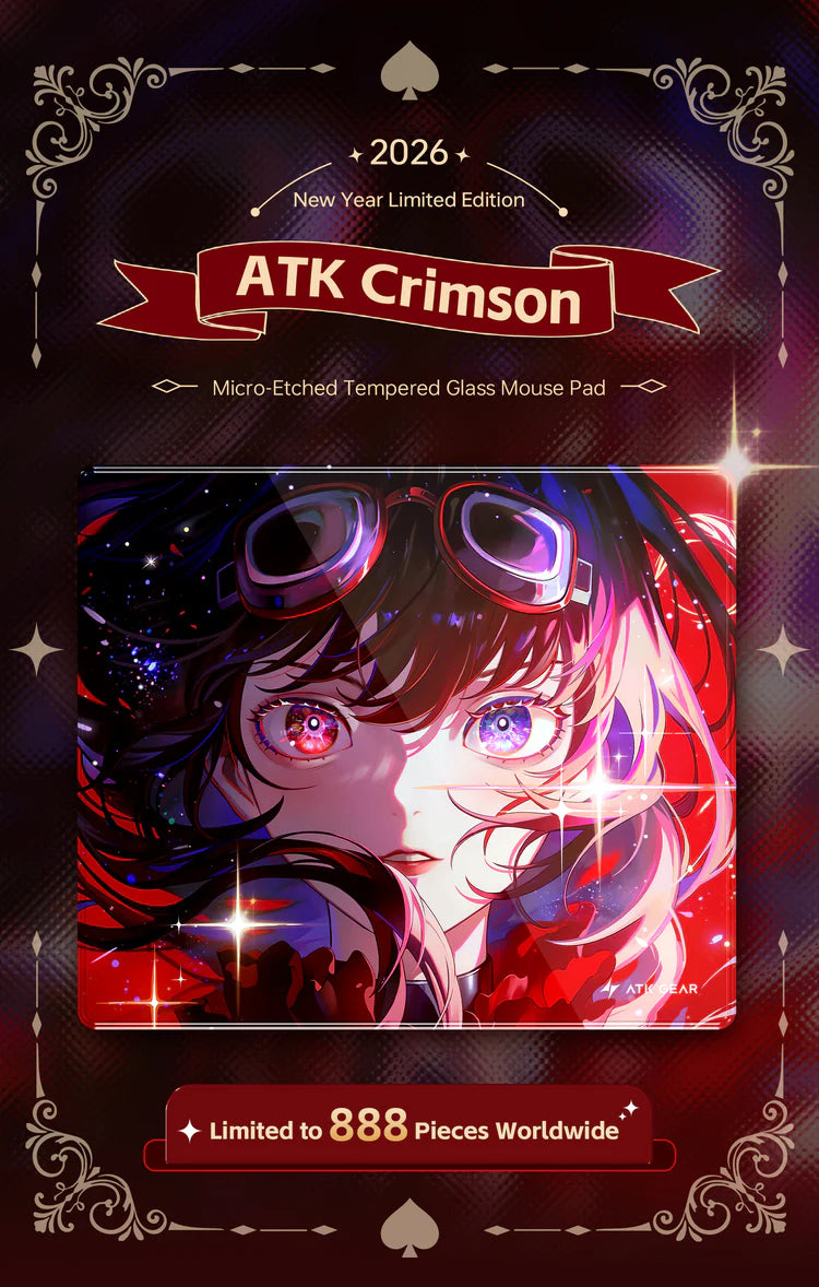 ATK Tempered Glass Mouse Pad - Crimson Limited Edition