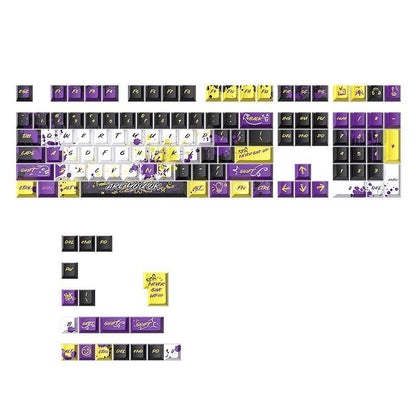 Dark Alien Manga Style Graffiti Yellow-purple keycaps