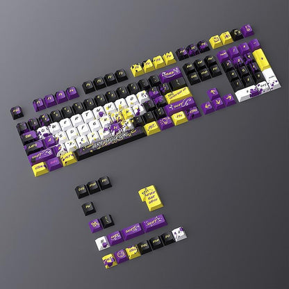 Dark Alien Manga Style Graffiti Yellow-purple keycaps
