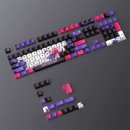Dark Alien Manga Style Graffiti Purple -White keycaps