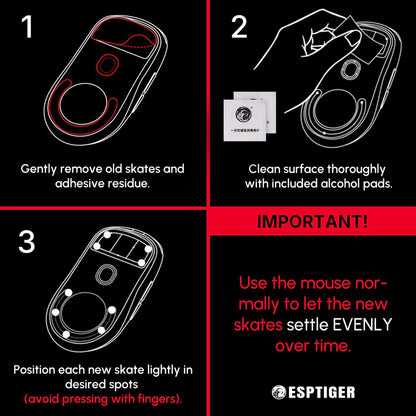 Arbiter Studio x ESPTIGER Bloody Red - Universal DIY Dot Mouse Skates