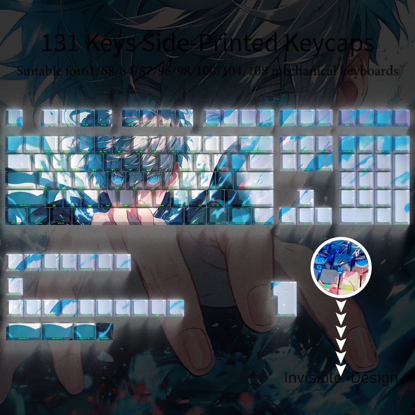 Gojo Satoru PBT Double Shot Keycaps