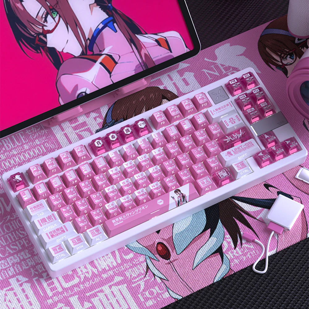 Makinami Mari Cherry Profile PBT Keycaps Set