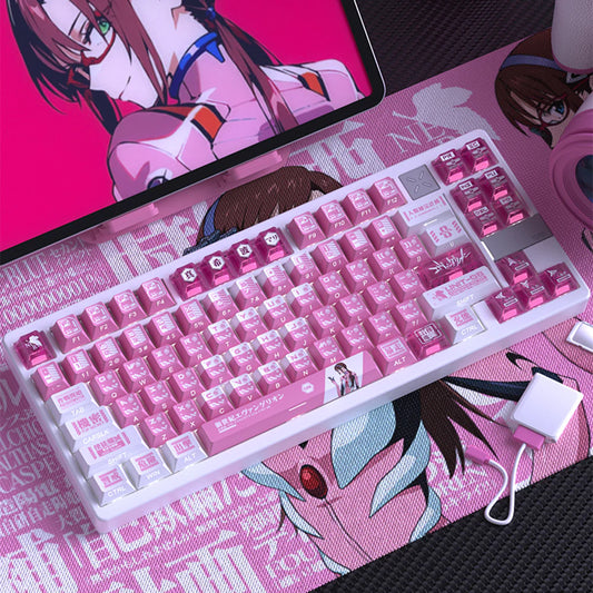 Makinami Mari Cherry Profile PBT Keycaps Set