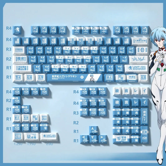 Eva Ayanami Rei Theme Keycaps