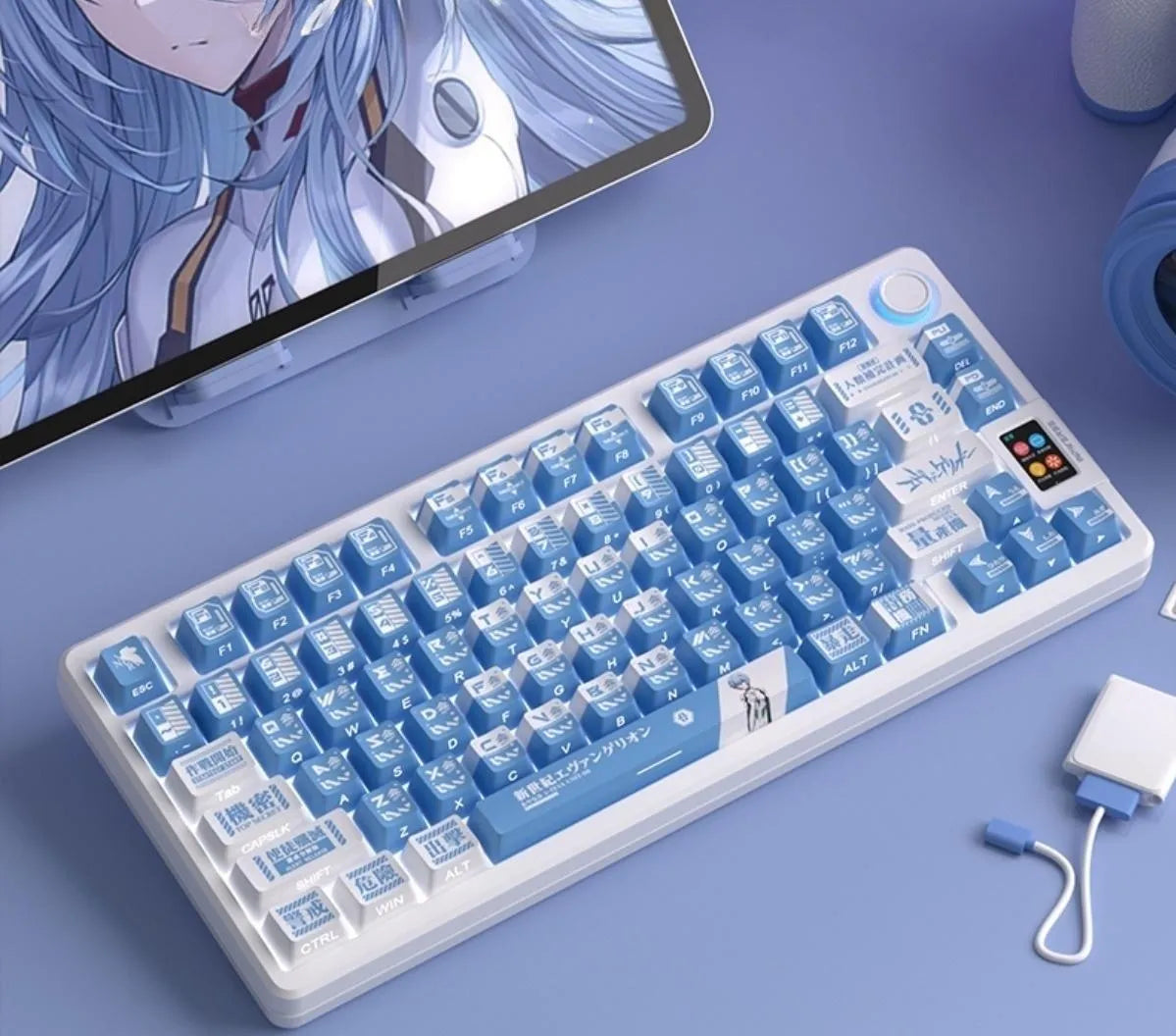 Eva Ayanami Rei Theme Keycaps
