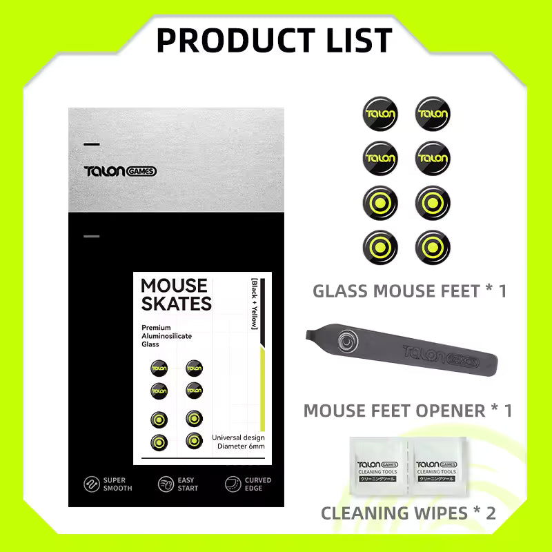 TALONGAMES Glass Mouse Skates – Universal 6mm Dots