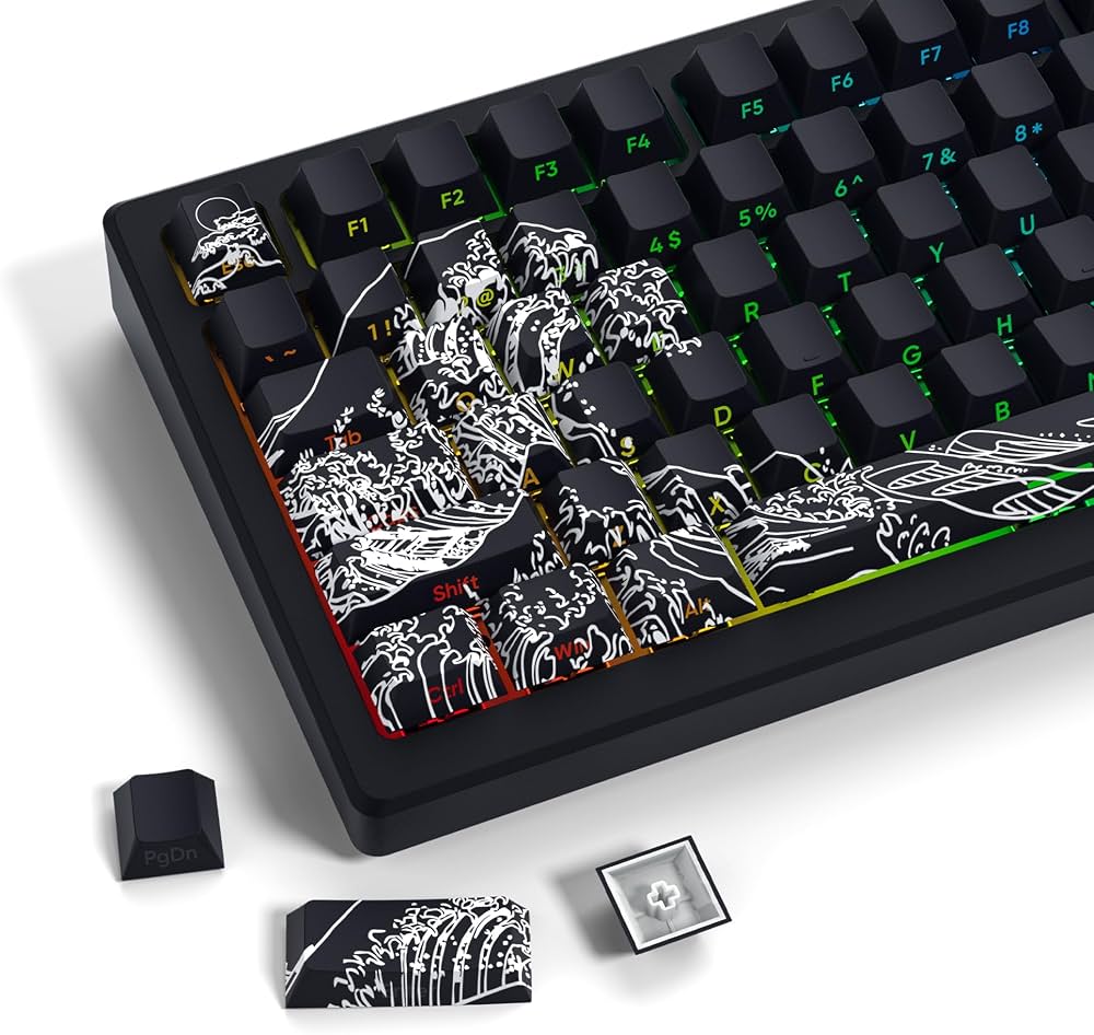 Wave Of Kanagawa Keycap Set - Black