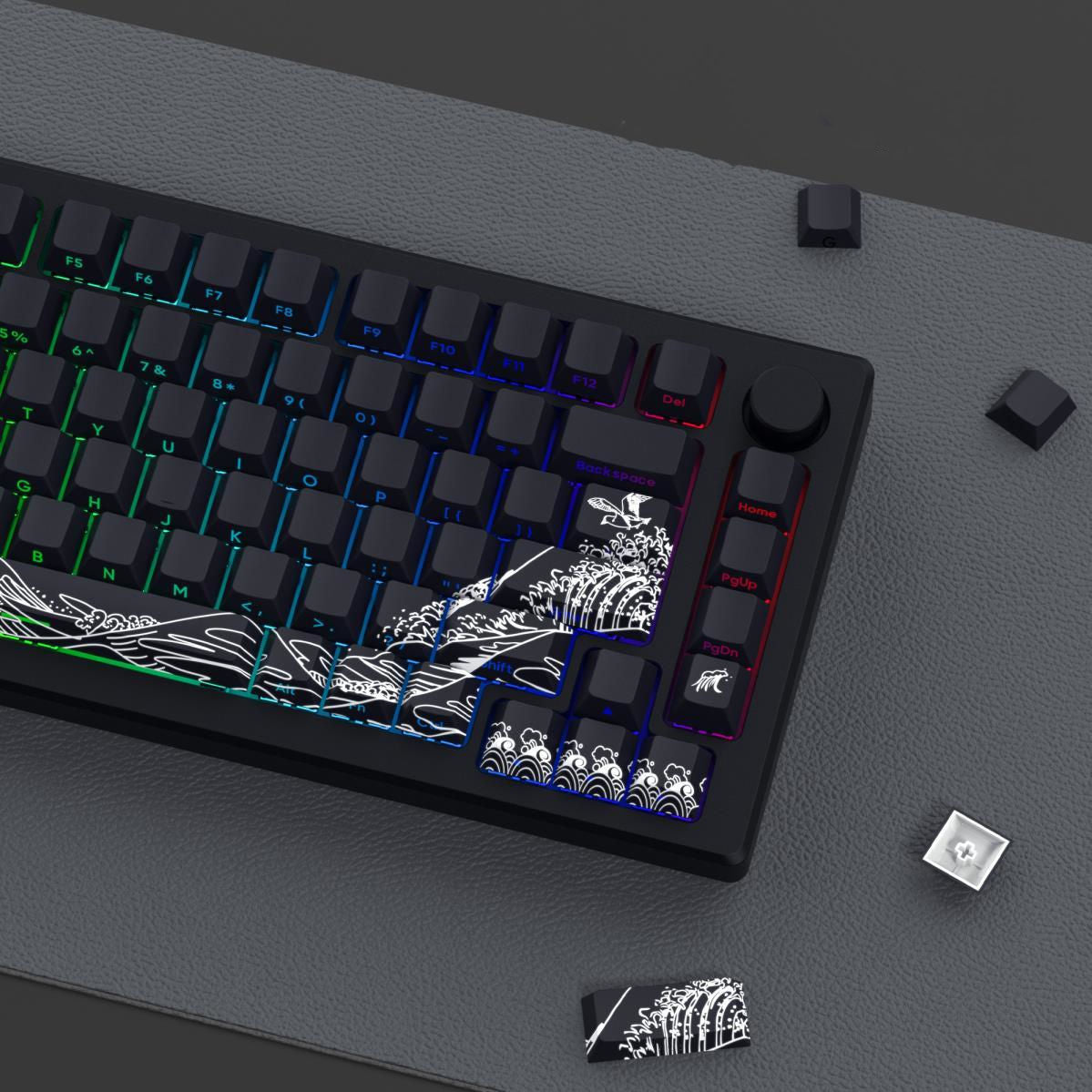 Wave Of Kanagawa Keycap Set - Black