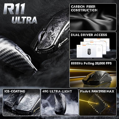 Attack Shark R11 Ultra (PAW3950) - 8000Hz Wireless