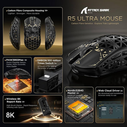Attack Shark R5 Ultra (39g) - 8000Hz Wireless