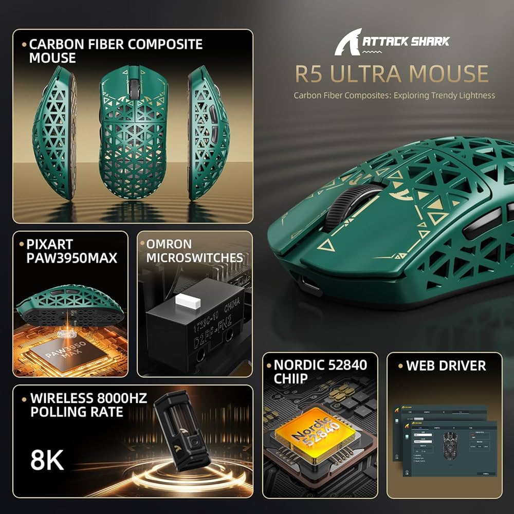 Attack Shark R5 Ultra (39g) - 8000Hz Wireless