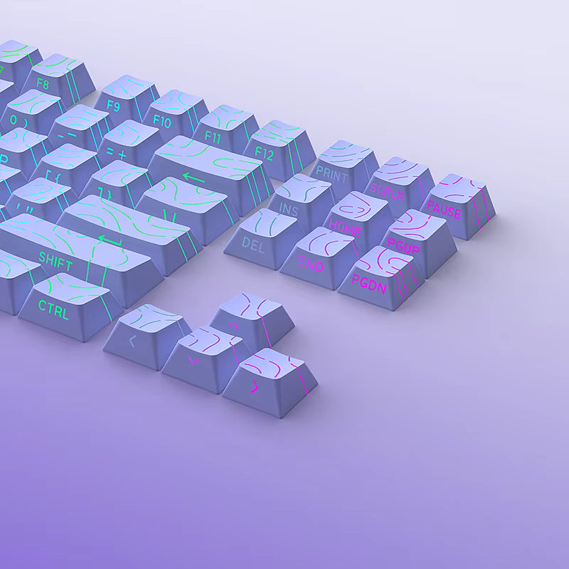 Purple Contour Lines PBT Double Shot Keycaps