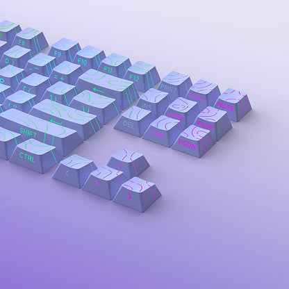 Purple Contour Lines PBT Double Shot Keycaps