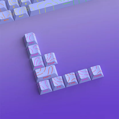 Purple Contour Lines PBT Double Shot Keycaps