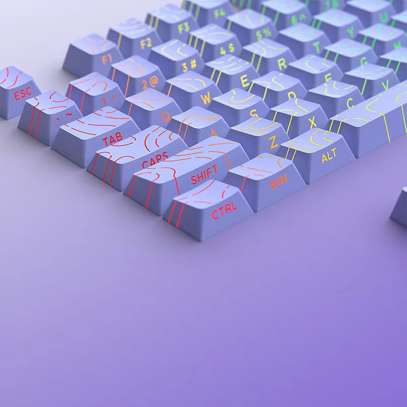 Purple Contour Lines PBT Double Shot Keycaps