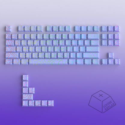 Purple Contour Lines PBT Double Shot Keycaps