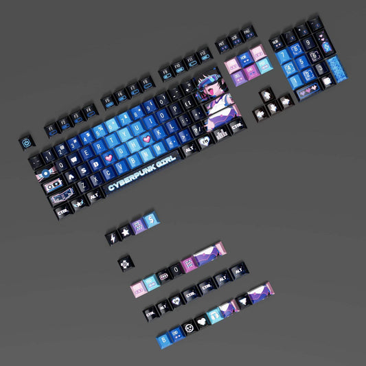 Cyberpunk Monster girl series Blue Keycaps