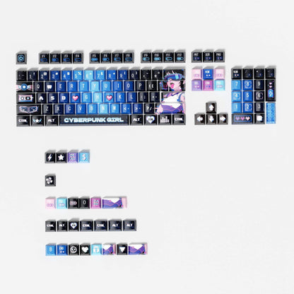Cyberpunk Monster girl series Blue Keycaps
