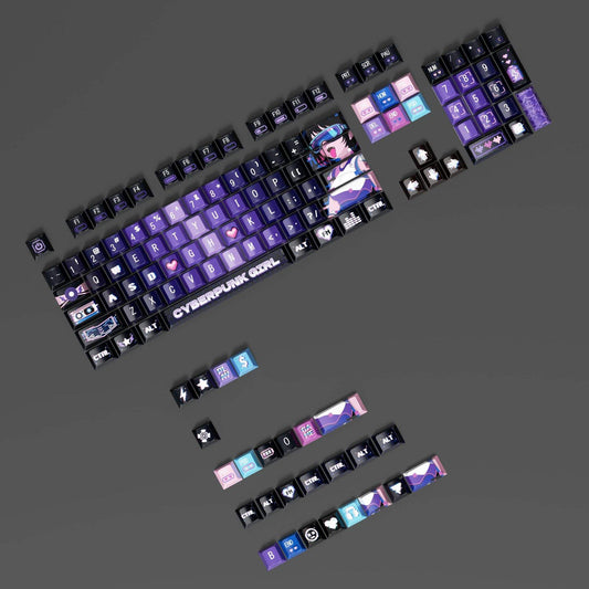 Cyberpunk Monster girl series Purple Keycaps
