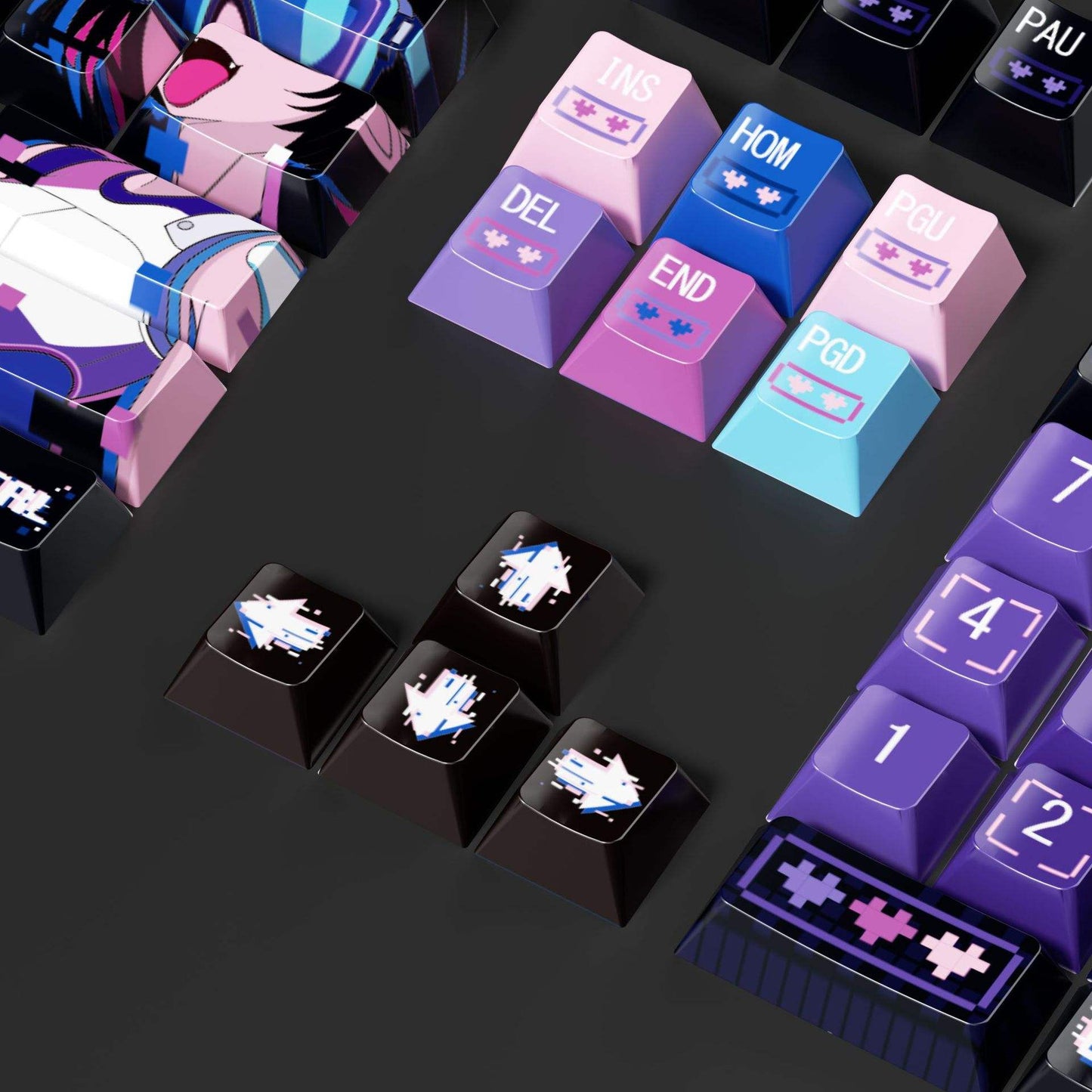 Cyberpunk Monster girl series Purple Keycaps