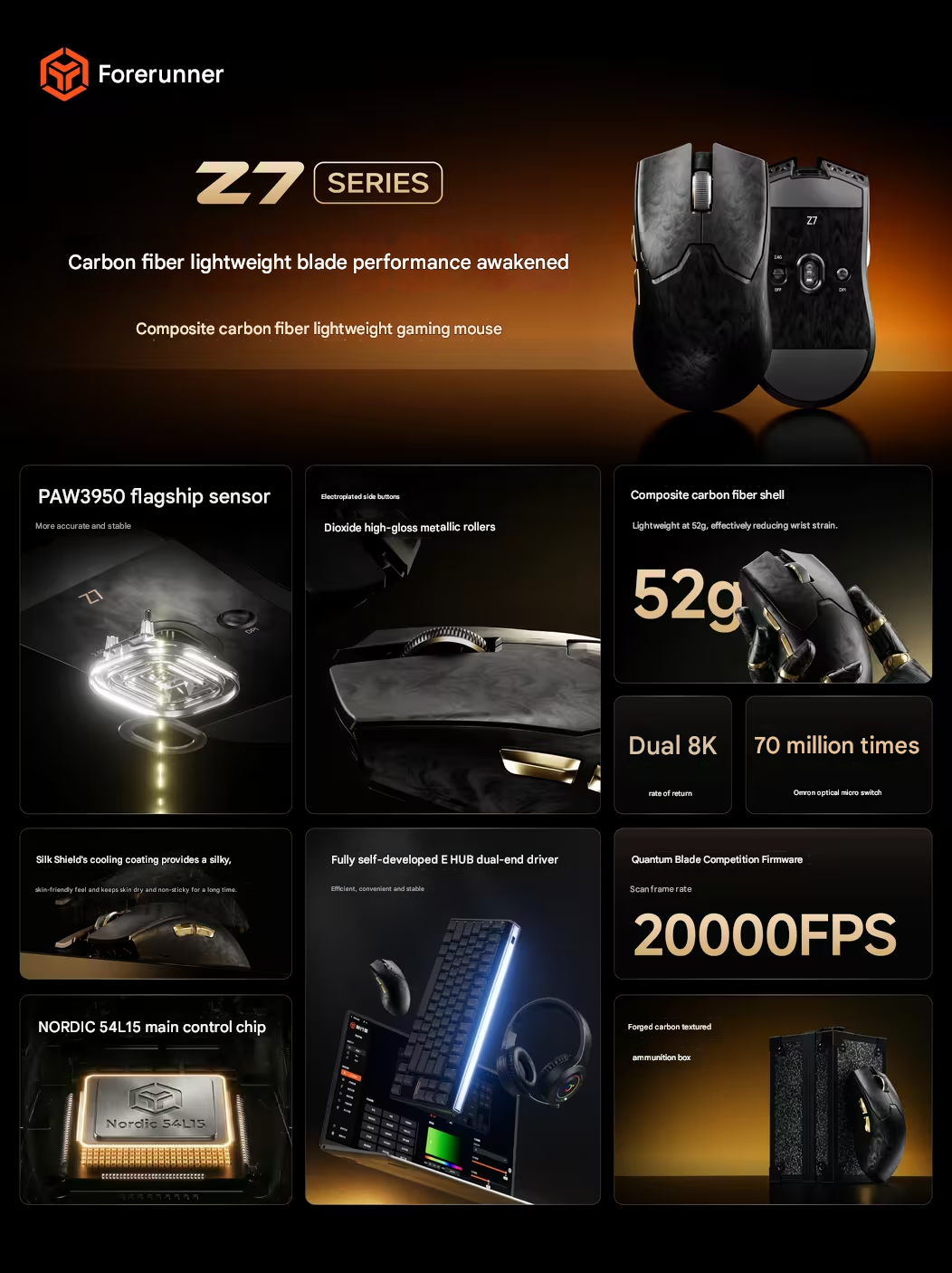 Eweadn Z7 Wireless Gaming Mouse - Tri-Mode