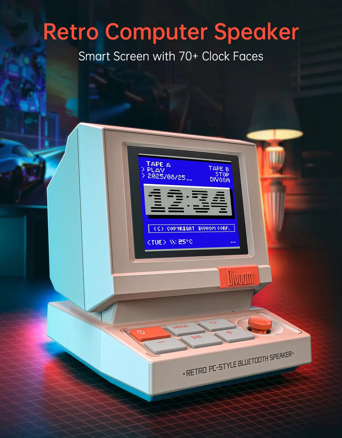 Divoom MiniToo Retro Pixel Bluetooth Speaker
