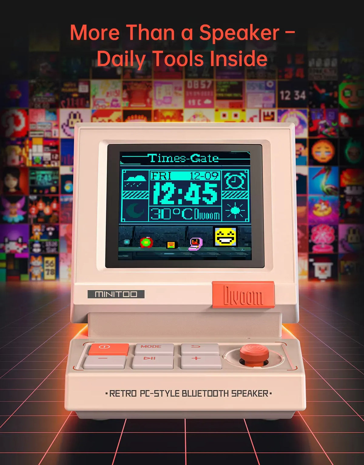 Divoom MiniToo Retro Pixel Bluetooth Speaker