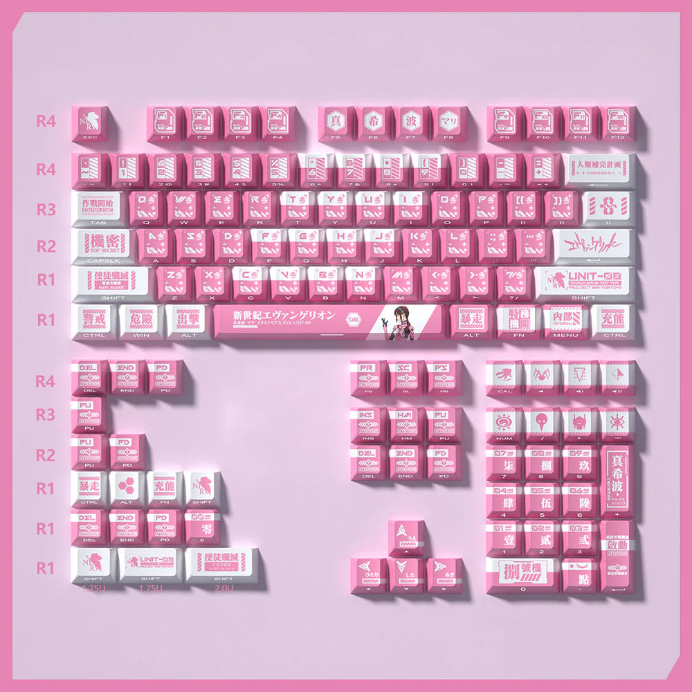 Makinami Mari Cherry Profile PBT Keycaps Set