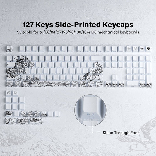 Wave Of Kanagawa Keycap Set - White