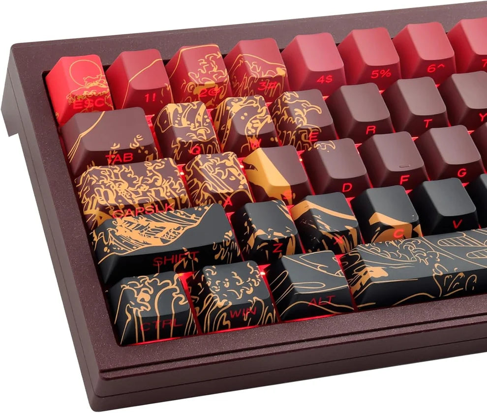 Wave Of Kanagawa Keycap Set - Red
