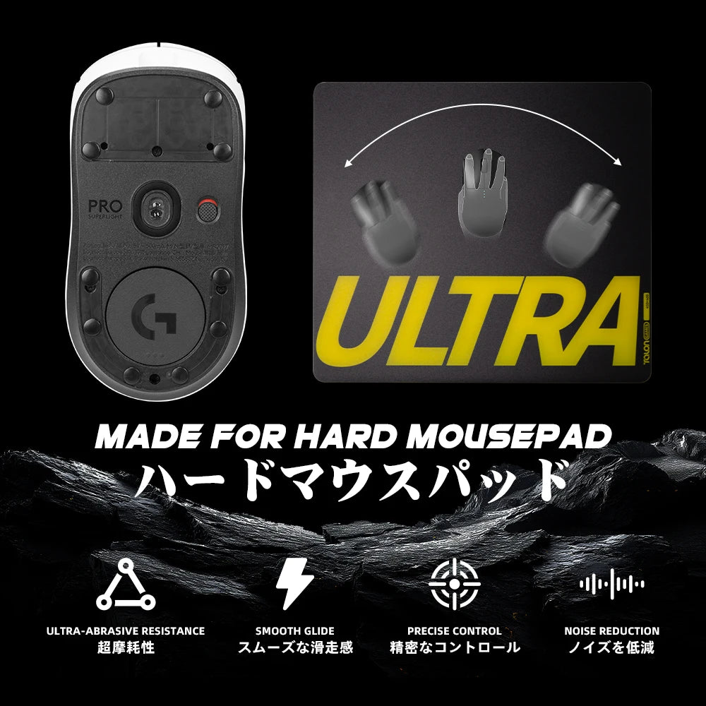 TALONGAMES Sumi Series Black Mouse Dot Skates for Glass Mousepads