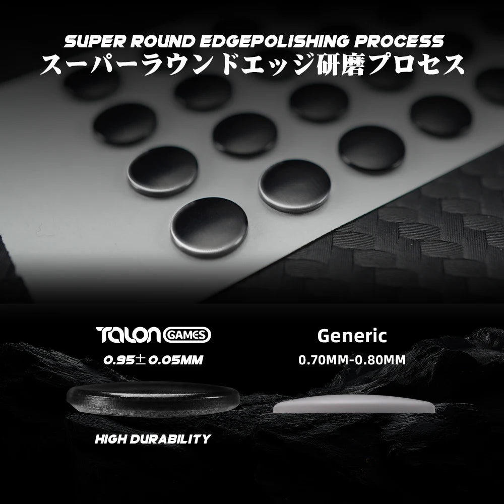TALONGAMES Sumi Series Black Mouse Dot Skates for Glass Mousepads