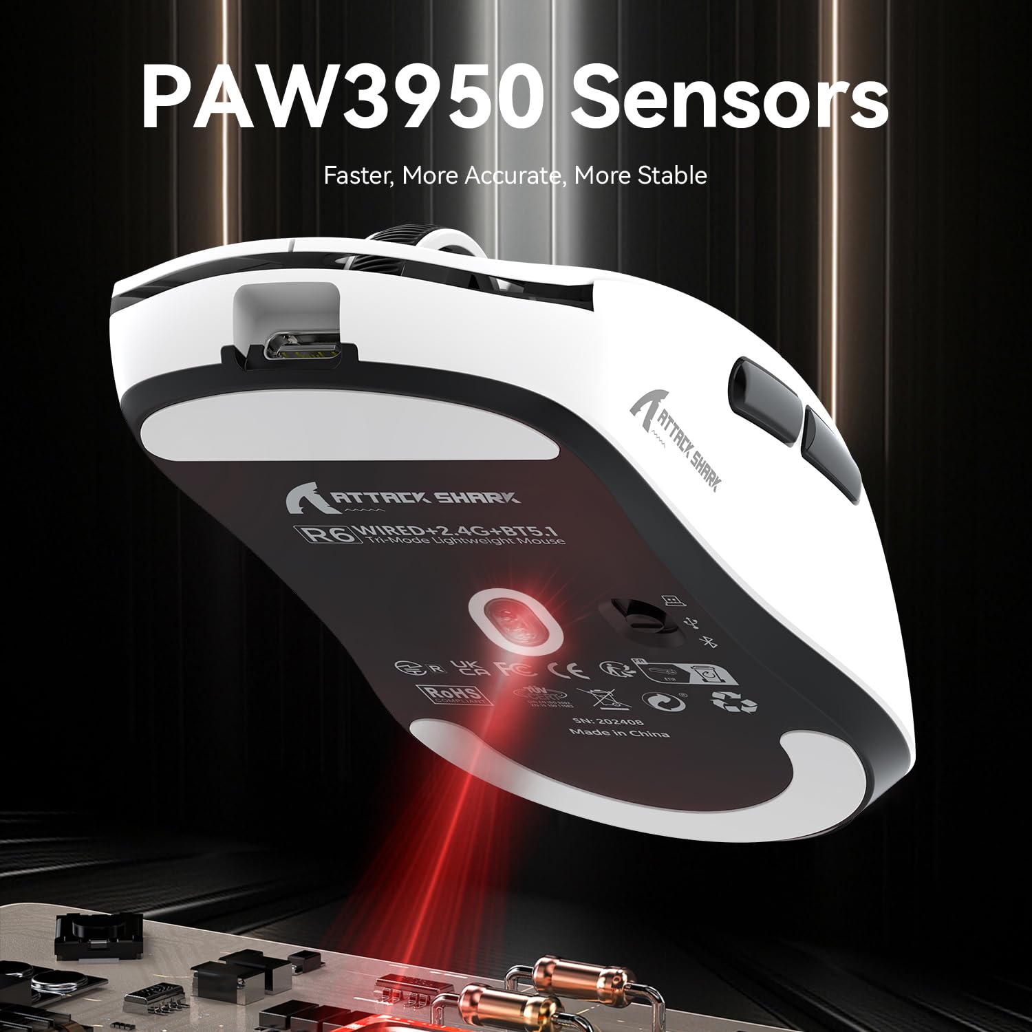 Attack Shark R6 Ultralight 39G Wireless 8K product feature