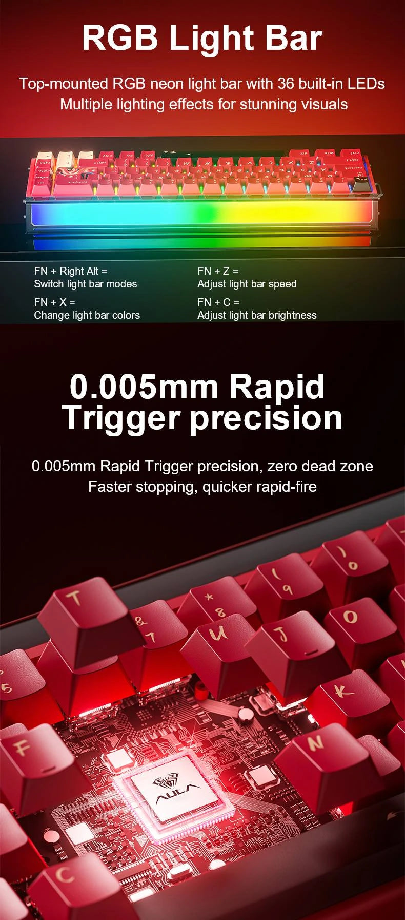 AULA HERO 68 HE Ultra Magnetic Switch Keyboard(图5)